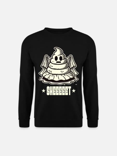 Halloween Poop Pile Ghost Sheet - Unisex Sweatshirt - black
