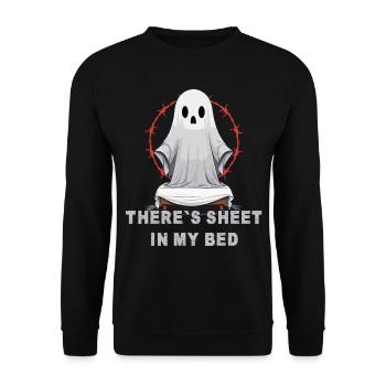 Halloween Ghost Humor in Bed - Unisex Sweatshirt - black - Front - Alina (178cm) & Michal (187cm)