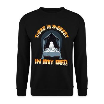Halloween Ghost Humor in Bed - Unisex Sweatshirt - black - Front - Alina (178cm) & Michal (187cm)