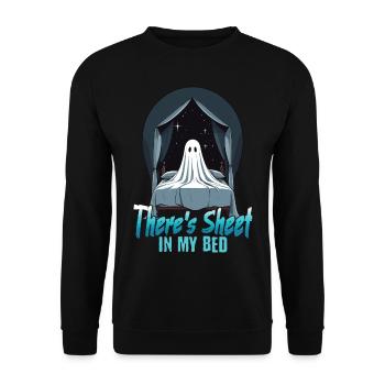 Halloween Sheet In Bed Funny Saying - Unisex Sweatshirt - black - Front - Alina (178cm) & Michal (187cm)