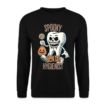 Spooky Dental Hygienist Halloween Design - Unisex Sweatshirt - black - Front - Alina (178cm) & Michal (187cm)