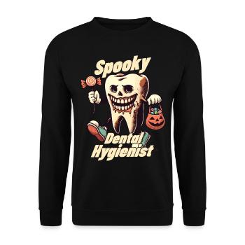 Halloween Spooky Dental Hygienist - Unisex Sweatshirt - black - Front - Alina (178cm) & Michal (187cm)