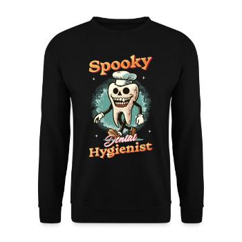 Spooky Zahnhygieniker Halloween Spaß - Unisex Pullover - Schwarz - Vorne - Alina (178cm) & Michal (187cm)