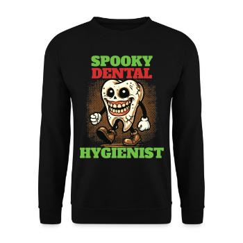 Spooky Dental Hygienist Halloween Abenteuer - Unisex Pullover - Schwarz - Vorne - Alina (178cm) & Michal (187cm)