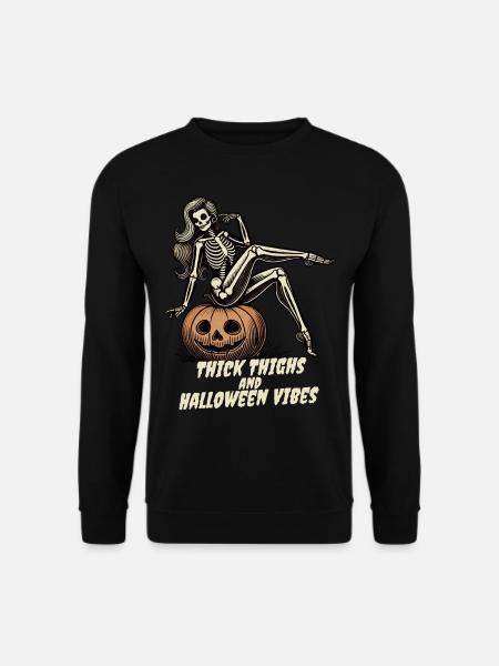 Funny Halloween Thick Thighs Vibes - Unisex Sweatshirt - black