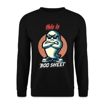 Funny Halloween Boo Sheet Ghost Style - Unisex Sweatshirt - black - Front - Alina (178cm) & Michal (187cm)