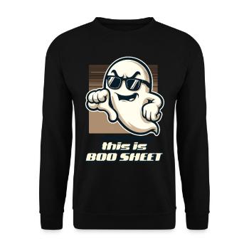 Funny Halloween Ghost This Is Boo Sheet - Unisex Sweatshirt - black - Front - Alina (178cm) & Michal (187cm)