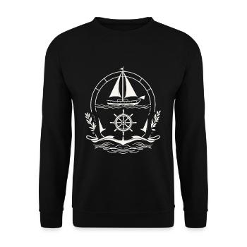 Sailing Adventure Captain Explorer Design - Unisex Sweatshirt - black - Front - Alina (178cm) & Michal (187cm)