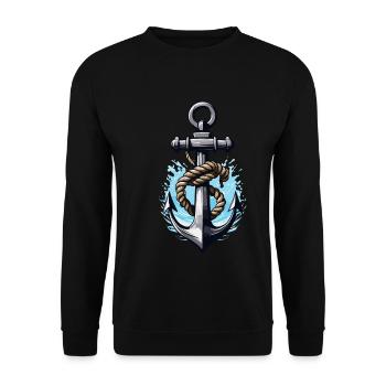 Aesthetic Anchor Design - Unisex Sweatshirt - black - Front - Alina (178cm) & Michal (187cm)