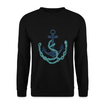 Ancre Vintage Design Hobby Pêcheur Marin - Sweat-shirt Unisexe - noir - Devant - Alina (178cm) & Michal (187cm)