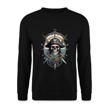 Pirate Flags Skull Jolly Roger Pirate Costume - Unisex Sweatshirt - black - Front - Alina (178cm) & Michal (187cm)