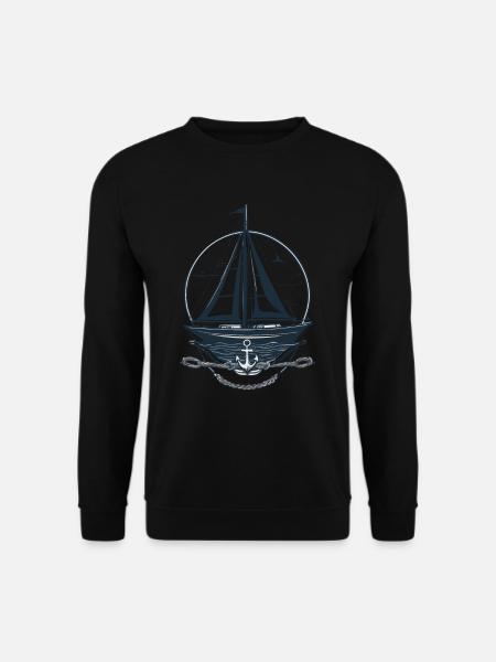 Nautical Sailboat Motif Adventure - Unisex Sweatshirt - black