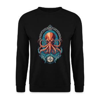 Octopus Sea Monster Hobby Pêcheur Marin - Sweat-shirt Unisexe - noir - Devant - Alina (178cm) & Michal (187cm)
