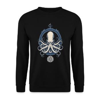 Octopus Sea Monster Pêcheur Voilier Sea Lover - Sweat-shirt Unisexe - noir - Devant - Alina (178cm) & Michal (187cm)