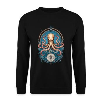Octopus Sea Monster Hobby Pêcheur Marin - Sweat-shirt Unisexe - noir - Devant - Alina (178cm) & Michal (187cm)