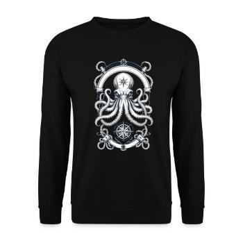 Octopus Sea Monster Hobby Pêcheur Marin - Sweat-shirt Unisexe - noir - Devant - Alina (178cm) & Michal (187cm)