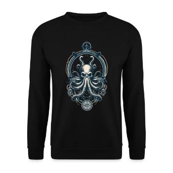Octopus Sea Monster Pêcheur Voilier Capitaine de mer - Sweat-shirt Unisexe - noir - Devant - Alina (178cm) & Michal (187cm)