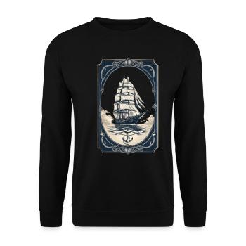 Voilier maritime Aventure Romance - Sweat-shirt Unisexe - noir - Devant - Alina (178cm) & Michal (187cm)