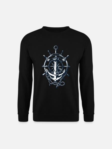 Kapitän Steuerrad Anker Abenteuer Segen - Unisex Pullover - Schwarz