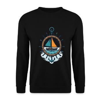 Maritime sailing adventure for explorers - Unisex Sweatshirt - black - Front - Alina (178cm) & Michal (187cm)
