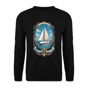 äSegelboot Abenteuer Auf Hoher See - Unisex Pullover - Schwarz - Vorne - Alina (178cm) & Michal (187cm)