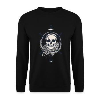 Pirate Flags Skull Jolly Roger Pirate Costume - Unisex Sweatshirt - black - Front - Alina (178cm) & Michal (187cm)