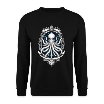 Octopus Sea Monster Voilier Sea Lover - Sweat-shirt Unisexe - noir - Devant - Alina (178cm) & Michal (187cm)