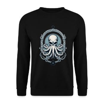 Octopus Sea Monster Maritime Vintage Style - Unisex Sweatshirt - black - Front - Alina (178cm) & Michal (187cm)