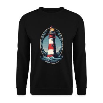 Phare Hobby Pêcheur Marin Amoureux de la mer - Sweat-shirt Unisexe - noir - Devant - Alina (178cm) & Michal (187cm)