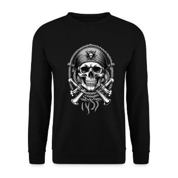 Pirate Flags Skull Jolly Roger Pirate Costume - Unisex Sweatshirt - black - Front - Alina (178cm) & Michal (187cm)