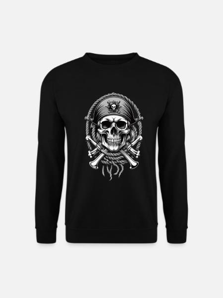 Drapeaux de pirate crâne Jolly Roger costume de pirate - Sweat-shirt Unisexe - noir