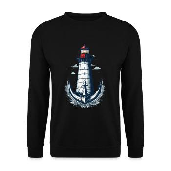 Phare Hobby Pêcheur Marin Amoureux de la mer - Sweat-shirt Unisexe - noir - Devant - Alina (178cm) & Michal (187cm)