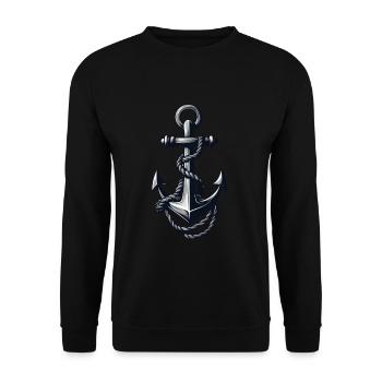 Aesthetic Anchor Design - Unisex Sweatshirt - black - Front - Alina (178cm) & Michal (187cm)