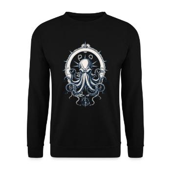 Octopus Sea Monster Hobby Fisherman Seafarer - Unisex Sweatshirt - black - Front - Alina (178cm) & Michal (187cm)