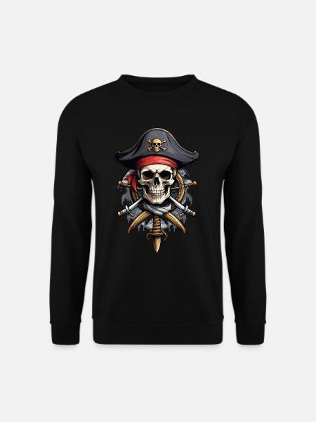 Drapeaux de pirate crâne Jolly Roger costume de pirate - Sweat-shirt Unisexe - noir