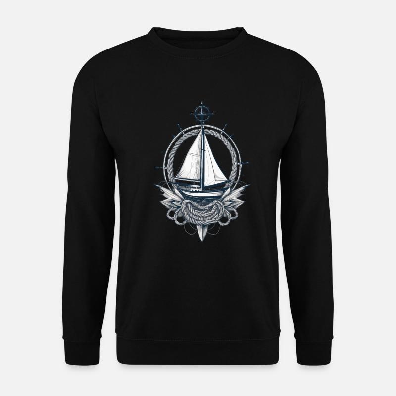 Sailboat Compass Nautical Adventure - Unisex Sweatshirt - black