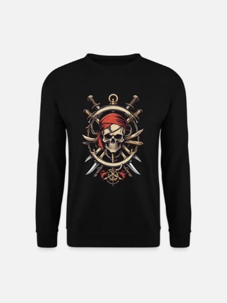 Drapeaux de pirate crâne Jolly Roger costume de pirate - Sweat-shirt Unisexe - noir