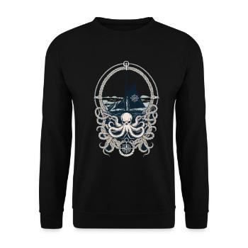 Octopus Sea Monster Hobby Pêcheur Marin - Sweat-shirt Unisexe - noir - Devant - Alina (178cm) & Michal (187cm)