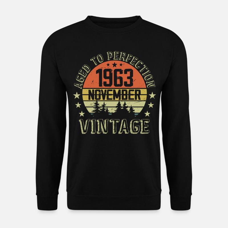 Geburtstag November 1963 Vintage November Geschenk - Unisex Pullover - Schwarz