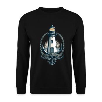 Phare Hobby Pêcheur Marin Amoureux de la mer - Sweat-shirt Unisexe - noir - Devant - Alina (178cm) & Michal (187cm)