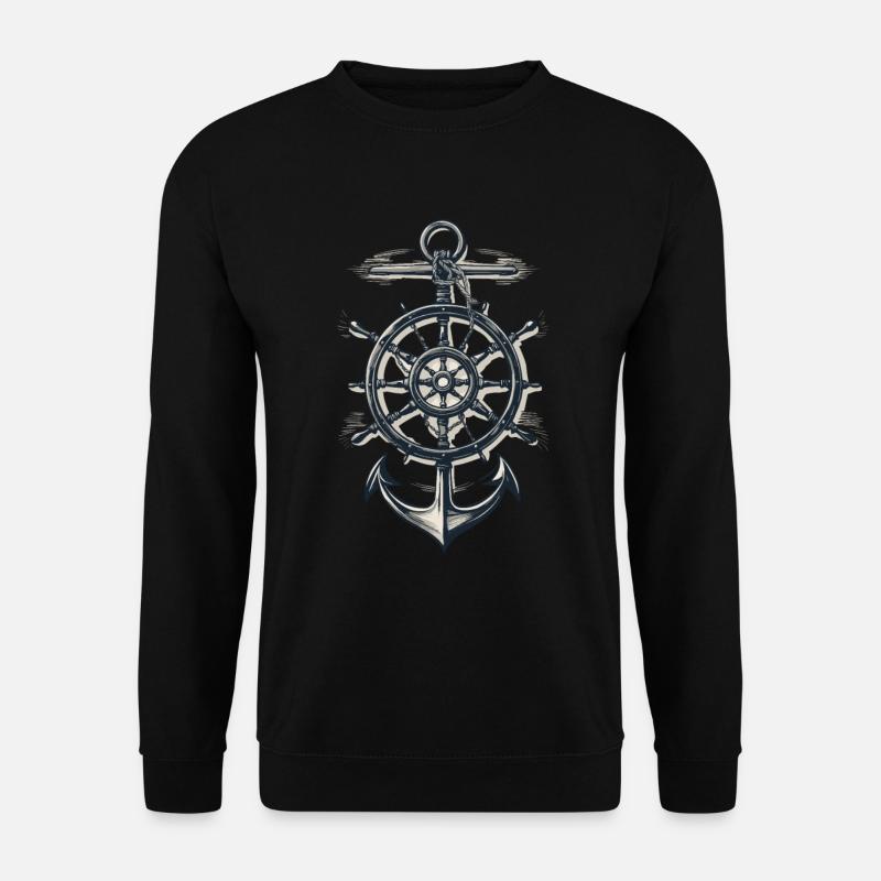Maritimer Kompass Anker Symbol - Unisex Pullover - Schwarz