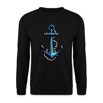 Aesthetic Anchor Design - Unisex Sweatshirt - black - Front - Alina (178cm) & Michal (187cm)