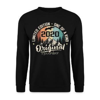 Original Novembre 2020 Anniversaire Novembre 2020 - Sweat-shirt Unisexe - noir - Devant - Alina (178cm) & Michal (187cm)