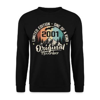 Original November 2001 Birthday November 2001 - Unisex Sweatshirt - black - Front - Alina (178cm) & Michal (187cm)