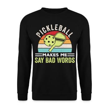 Pickleball Make Me Say Bad Words - Sweat-shirt Unisexe - noir - Devant - Alina (178cm) & Michal (187cm)