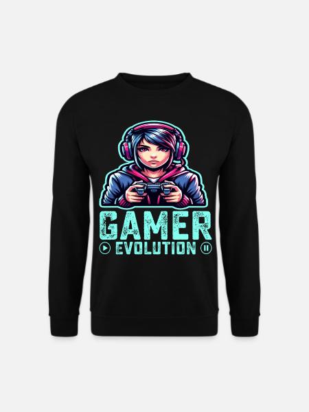 Évolution d’un gamer, design de jeu cool - Sweat-shirt Unisexe - noir
