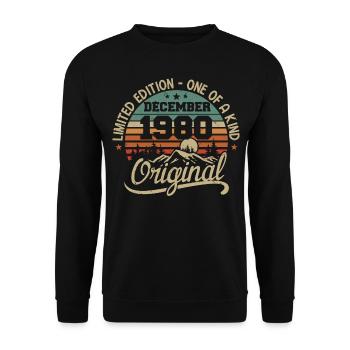 Original 45th Anniversary Gift, December 1980 - Unisex Sweatshirt - black - Front - Alina (178cm) & Michal (187cm)