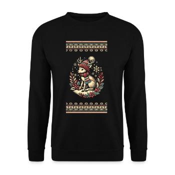 Un design vintage envoûtant pour Noël - Sweat-shirt Unisexe - noir - Devant - Alina (178cm) & Michal (187cm)
