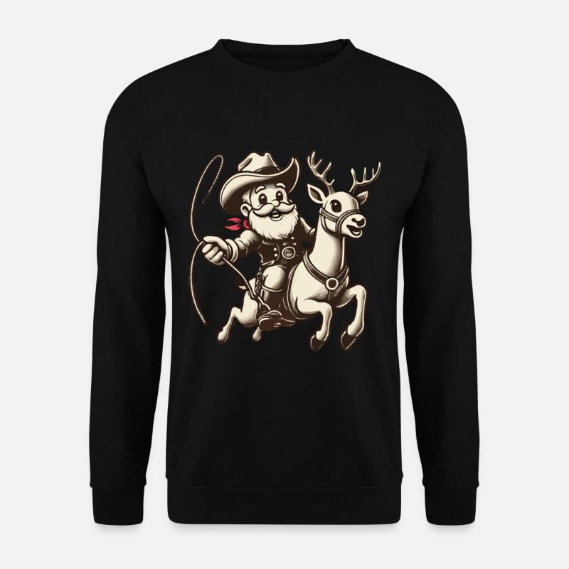 Cowboy Weihnachtsmann Abenteuer - Unisex Pullover - Schwarz