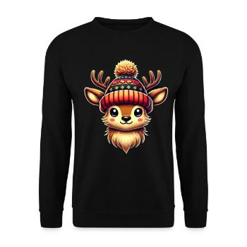 Adorable Vintage Design Christmas - Unisex Sweatshirt - black - Front - Alina (178cm) & Michal (187cm)